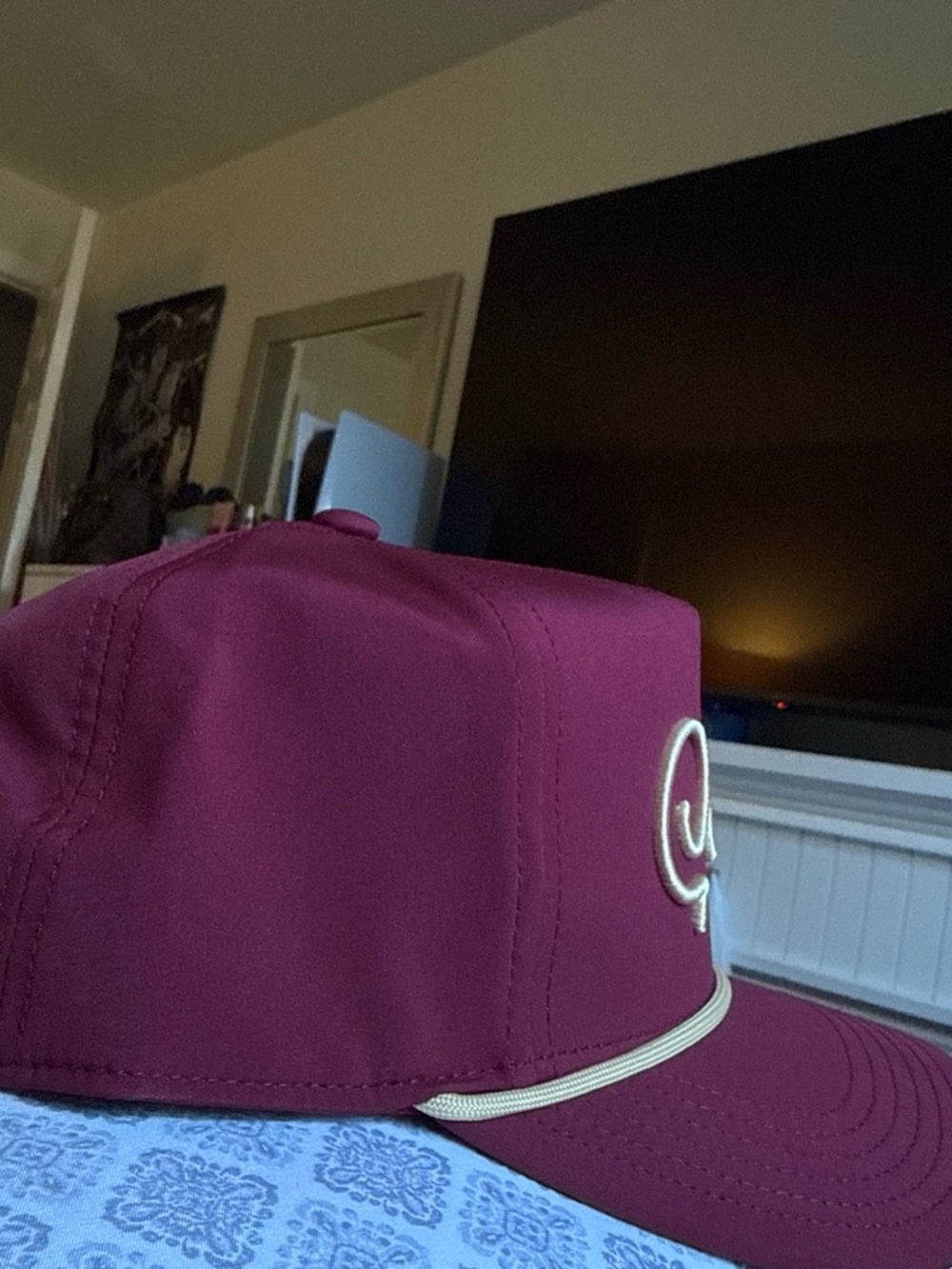 Maroon Script 'Good' Embroidered Cap - Picture 6 of 8